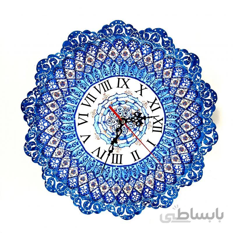 ساعت میناکاری 30 سانتی طرح ساعت عاشقی صنایع دستی نانسی