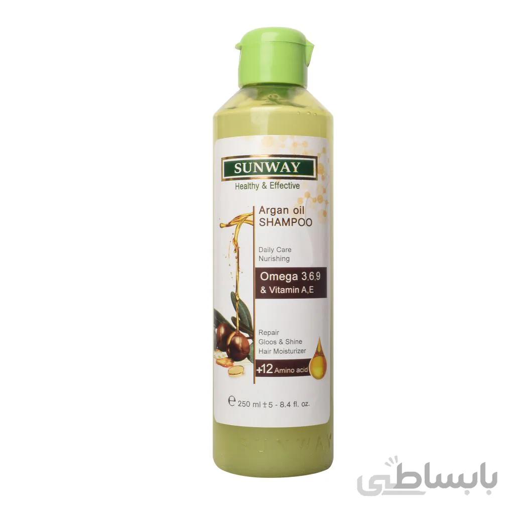 شامپو مو سان وی مدل Argan Oil حجم 250 میلی لیتر ا Sunway Argan Oil Hair Shampoo 250ml