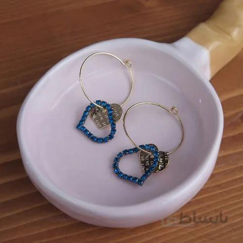 گوشواره حلقه ای با آویز قلب