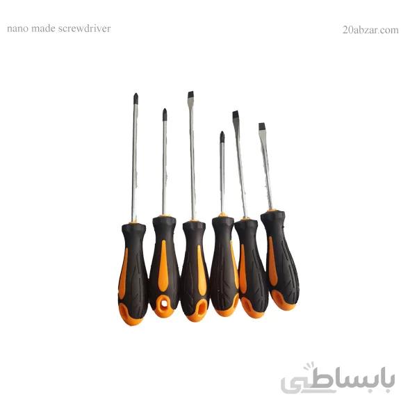 ست ۶ عددی پیچ گوشتی دسته پلاستیکی(نانو)