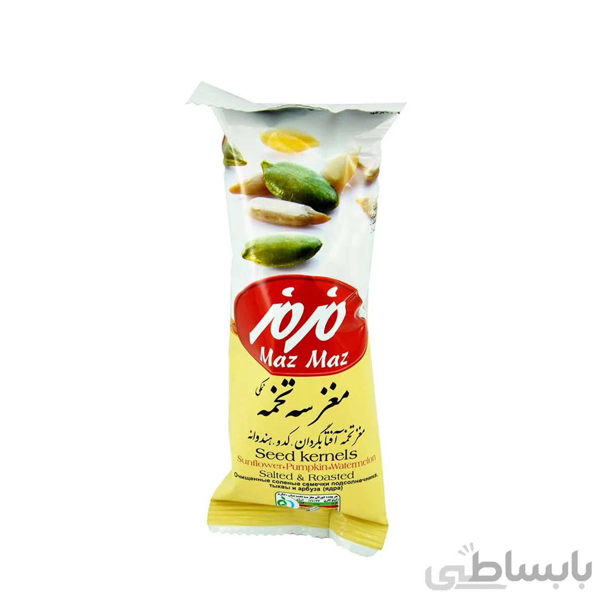 مغز سه تخمه نمکی مزمز مقدار 35 گرم