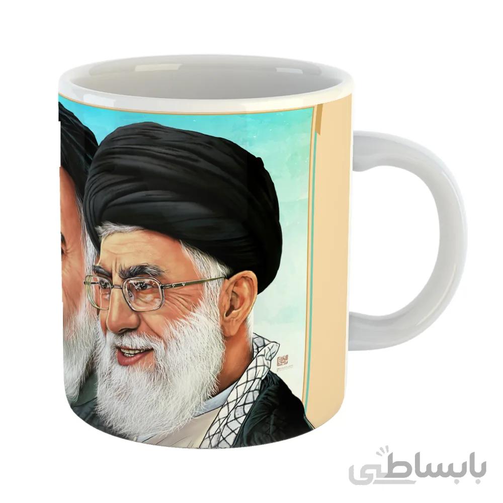 ماگ سرامیکی افرا توس طرح رهبران ایران با دعای فرج