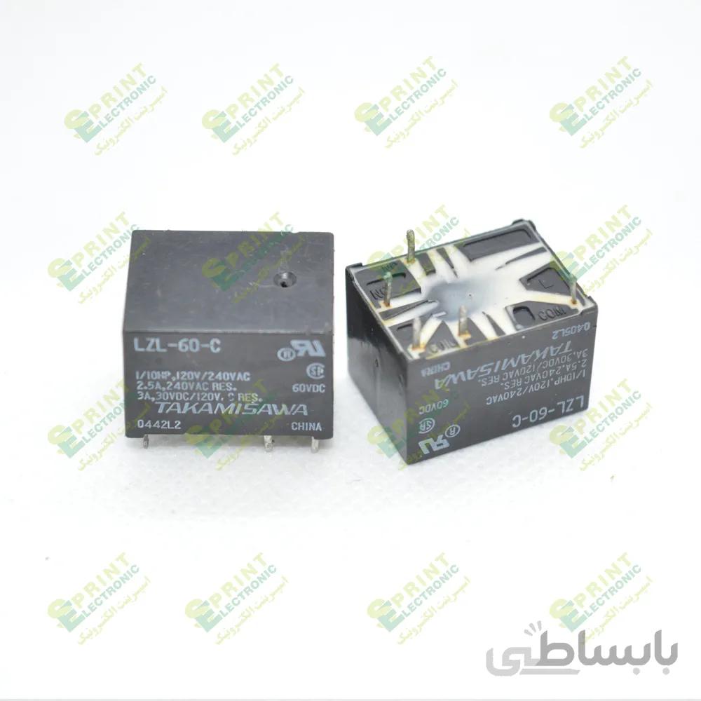 رله ۶۰ ولت LZ تاکامیساوا ۵ پایه LZL-60-C
