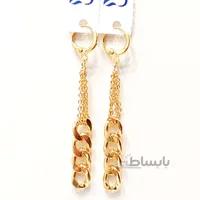 گوشواره استیل رنگ ثابت تک زنجیر مارک ZJ