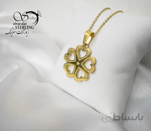 گردنبند استیل زنانه طرح گل