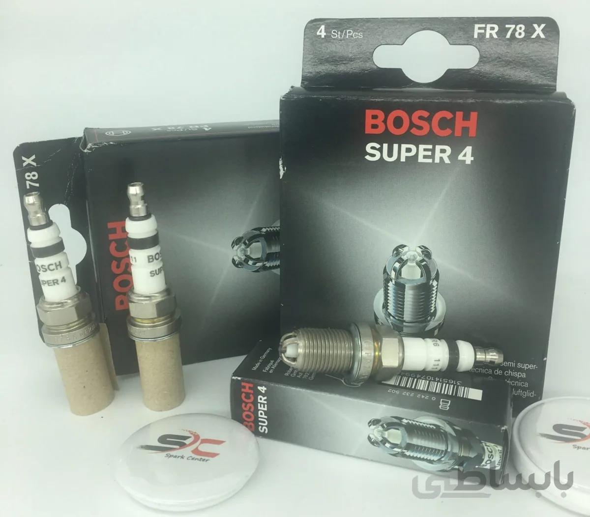 شمع بوش پایه کوتاه چهار پلاتین آلمان BOSCH یک بسته (چهارعدد)