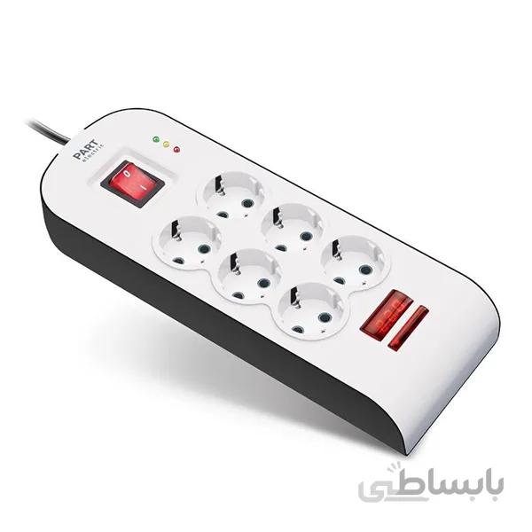 محافظ ولتاژ دیجیتال 6 خانه 1.8 متری پارت الکتریک