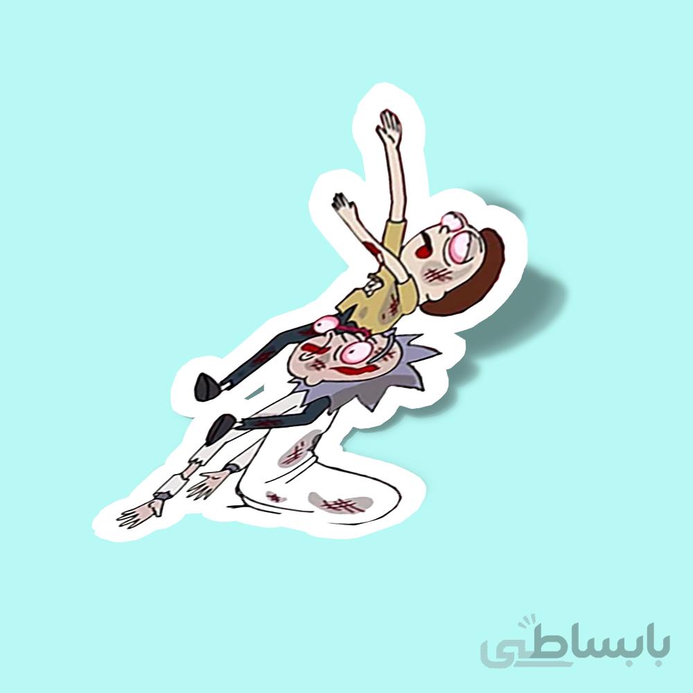 استیکر rick and morty zombie mode