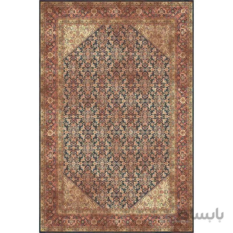 فرش طرح وینتیج(کهنه نما)زمینه قهوه ای کد 100600