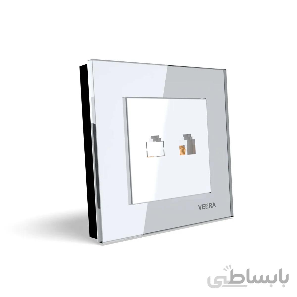 پریز شبکه دو سوکت cat6 ویرا مدل کریستال