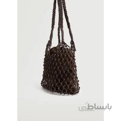 کیف دستی زنانه مانگو مدل بافتنی سوراخ دار