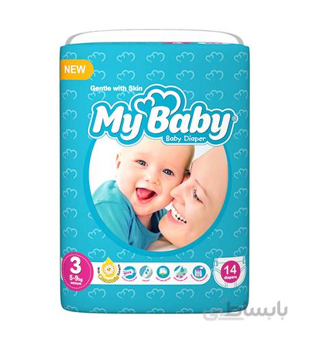 پوشک بچه My Baby سایز 3، 14 عددی