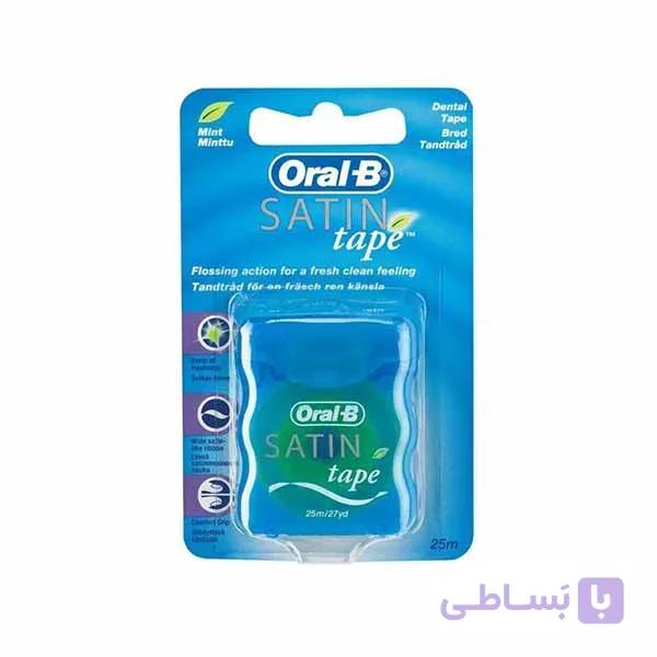 نخ دندان ابریشمی ساتین اورال بی - 25 متری ا Oral-B Satin Floss Mint - 25 m کد 304303