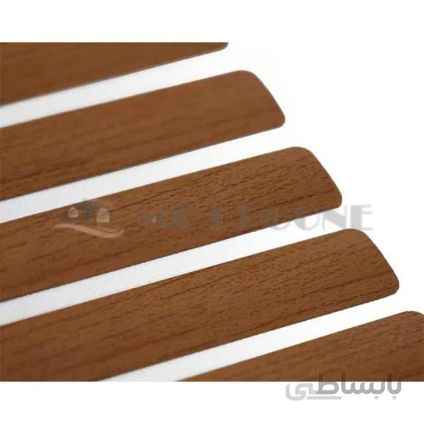 پرده کرکره فلزی قهوه ای مات طرح چوب 16 میلیمتری
