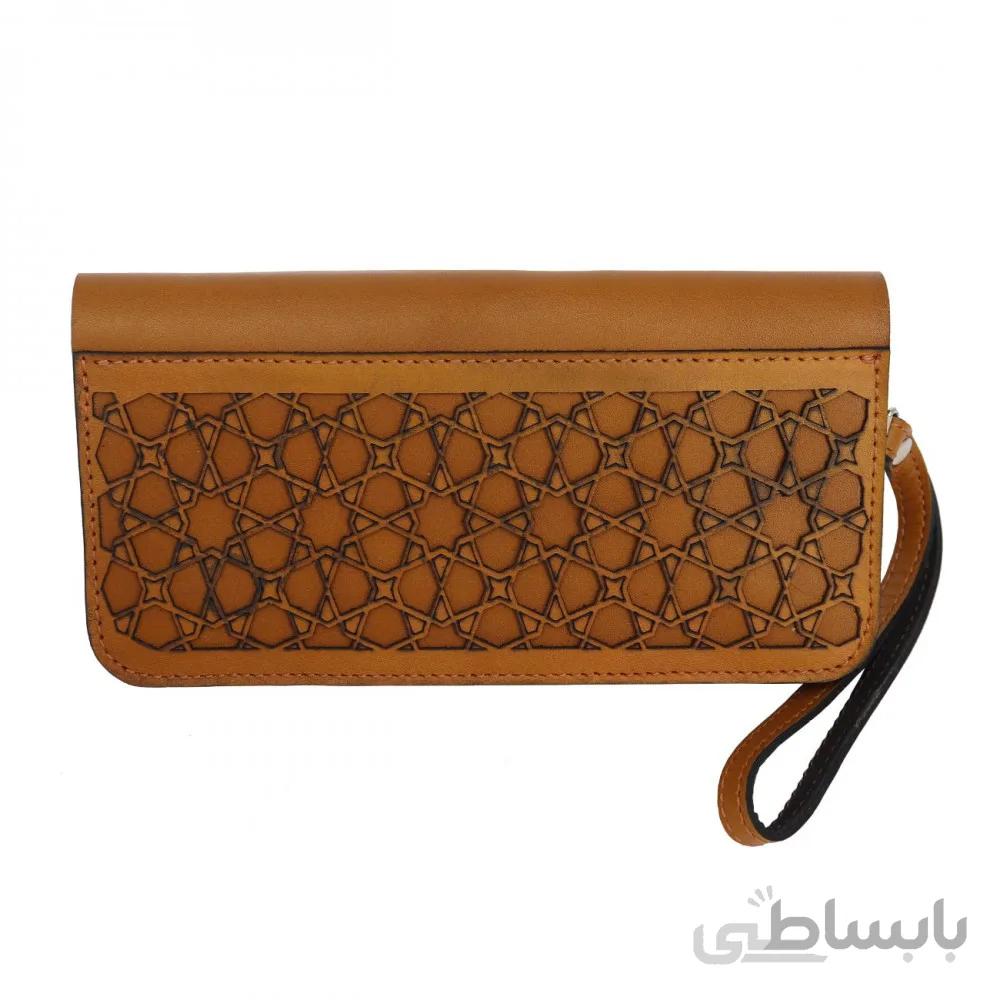 کیف پول چرم طبیعی گیپوری خردلی