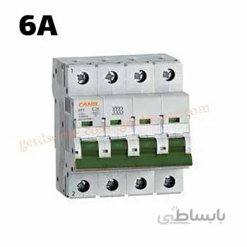 فیوز مینیاتوری چهار فاز 6 آمپر کانل ا miniature circuit breaker 4p6A canel