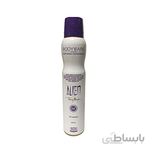 اسپری خوشبو کننده بدن زنانه بادی کر مدل الین حجم 200 میلی لیتر ا Body Care ALIEN Perfumed Deodorant 200ml
