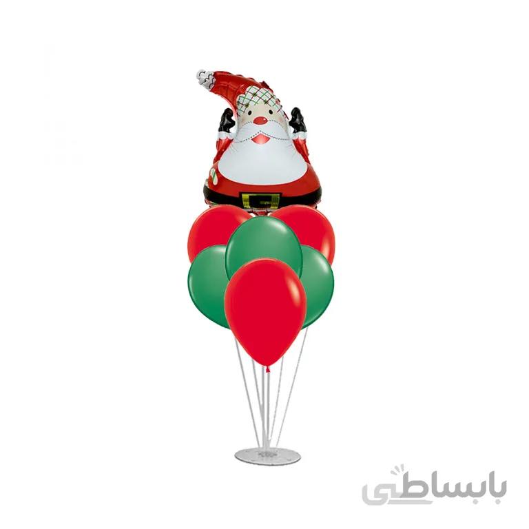 استند بادکنک 7 شاخه بابانوئل کریسمس مدل STA286