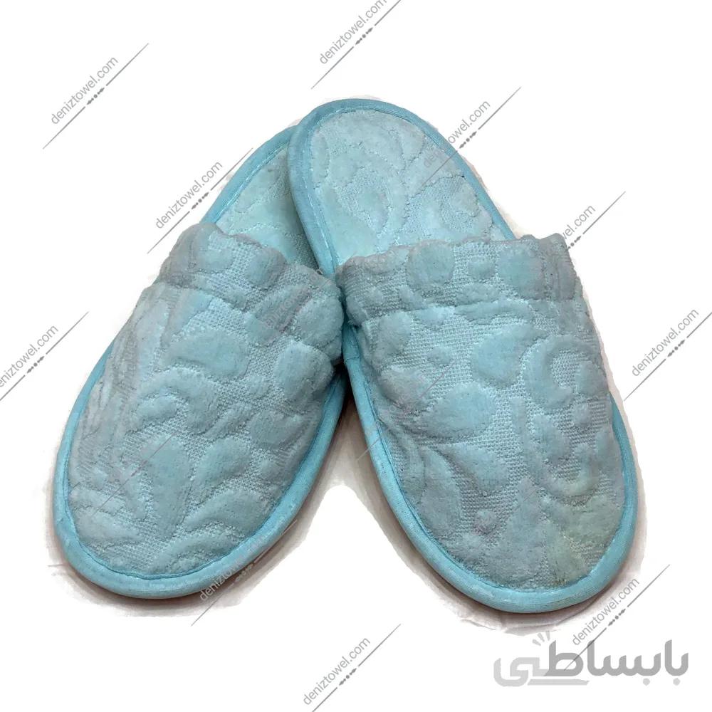 دمپایی حوله بهار فیروزه ای