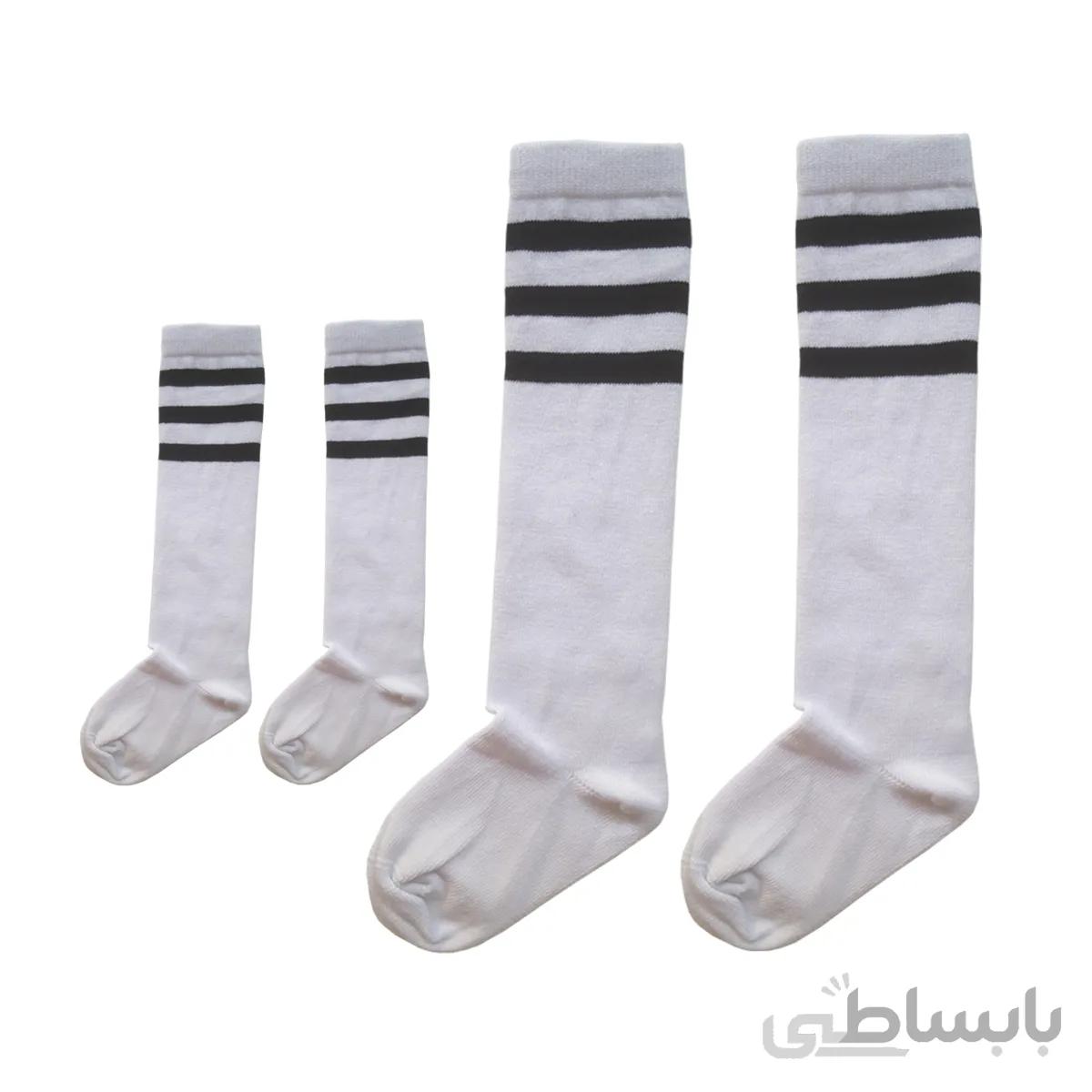 ست جوراب ساق بلند اسپرت خط دار مادر و فرزندی کد ph436.1