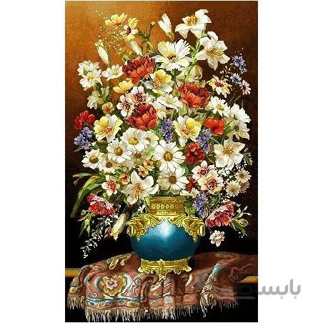 نخ و نقشه تابلو فرش گل کد 86