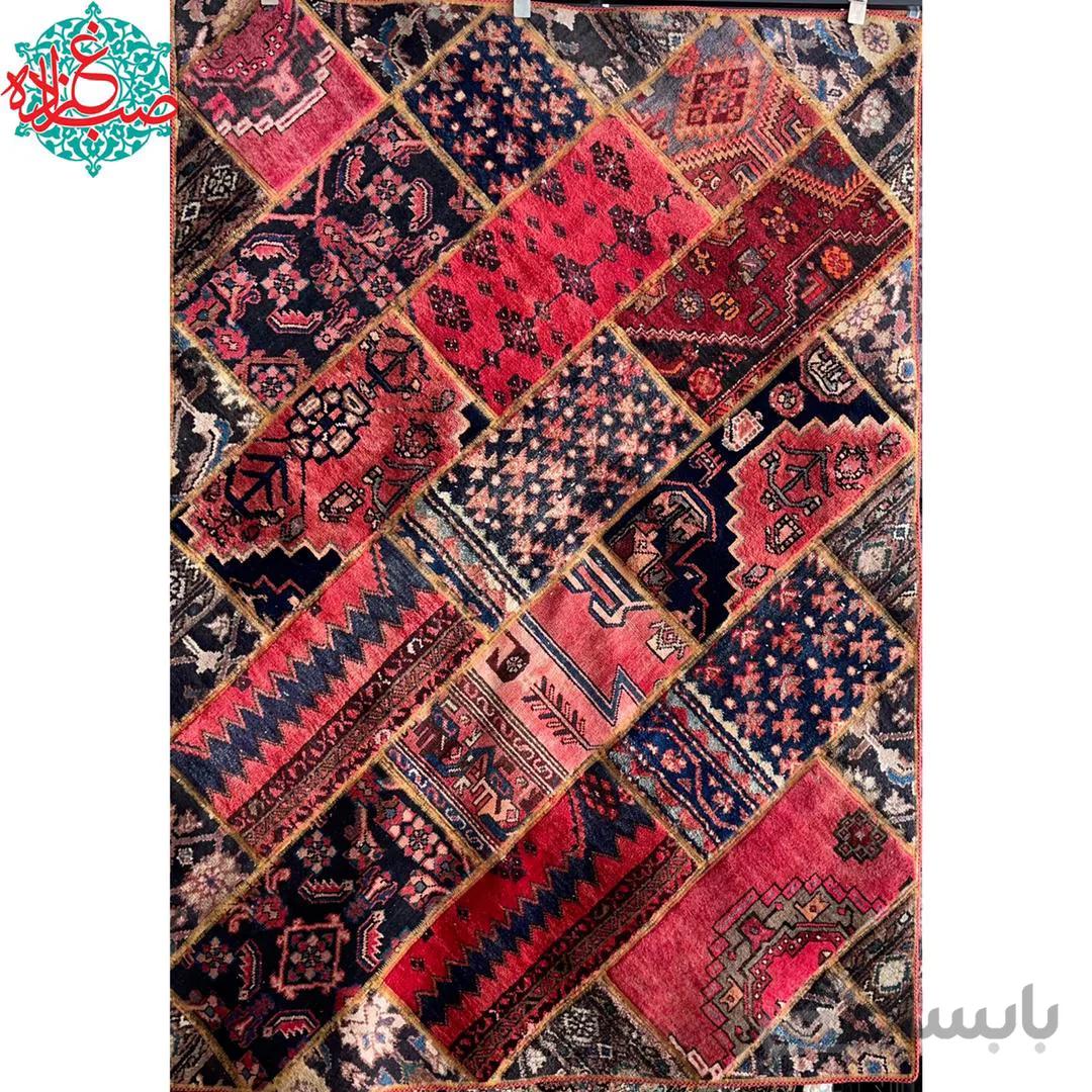 فرش کلاژ تیکه دوزی دستبافت 4 متری