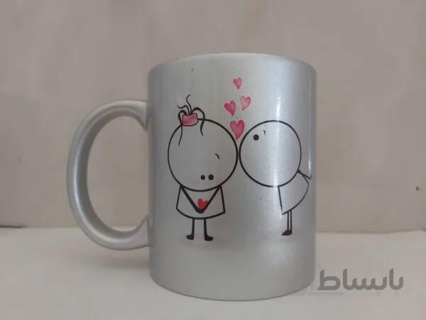 ماگ نقره ای عاشقانه کد 01