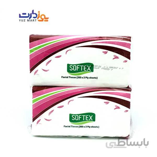 دستمال کاغذی سافت پک 250برگ دولایه - سافتکس