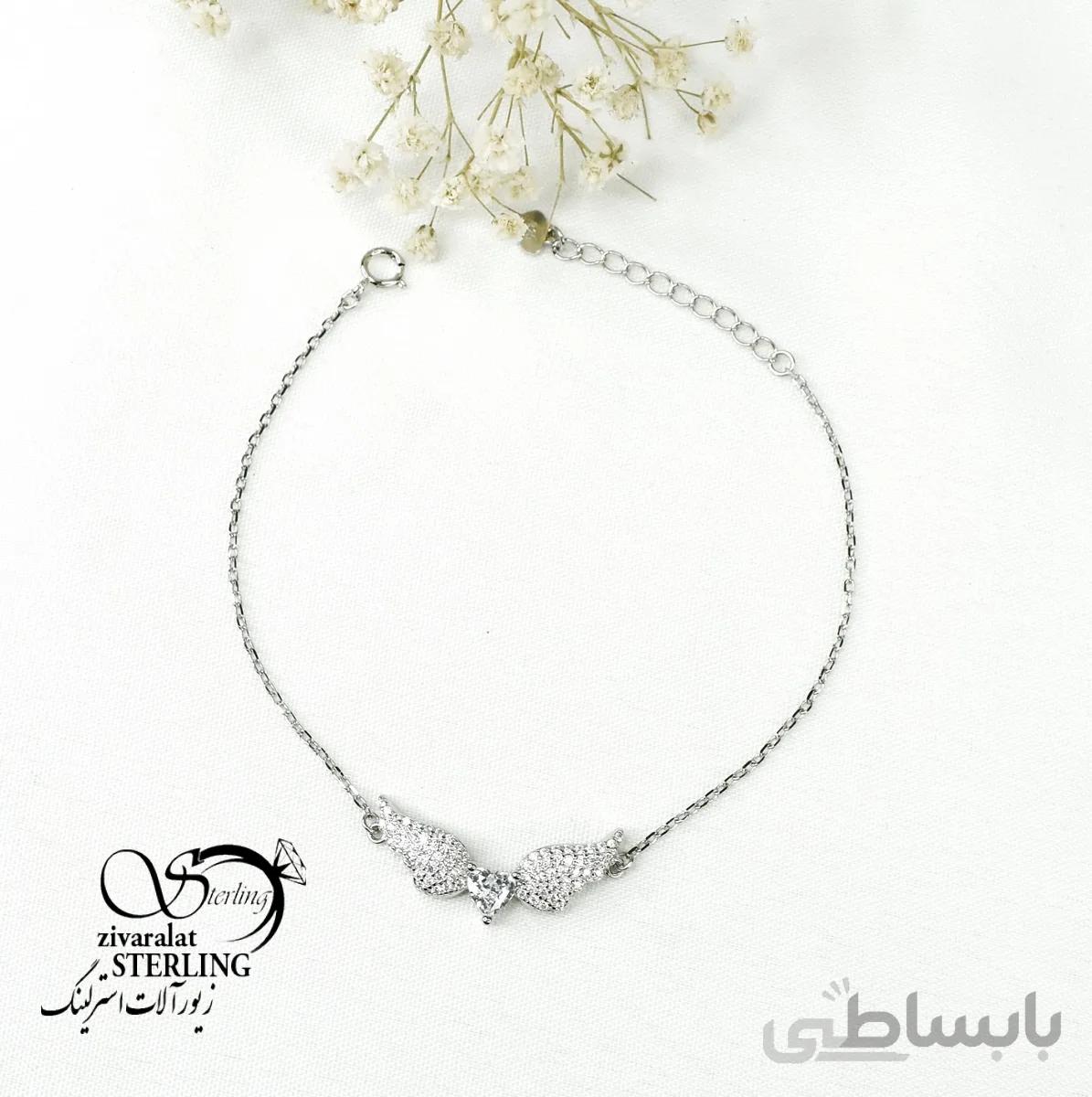 دستبند نقره زنانه طرح بال فرشته