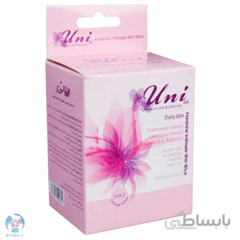 دستمال مرطوب معطربهداشتی روزانه بانوان ۱۰ برگی ساشه ای یونی لد