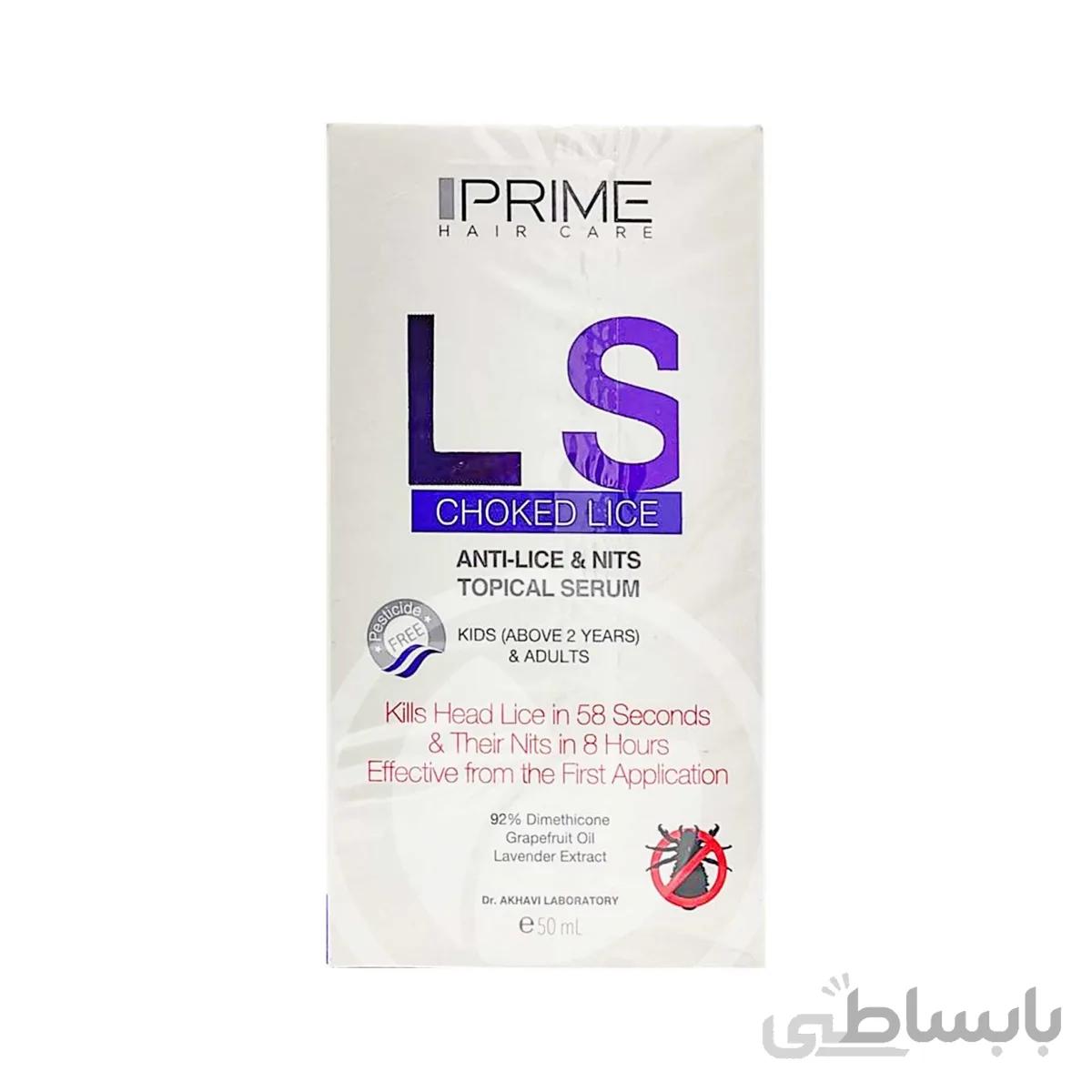 سرم مو برطرف کننده حشرات مدل LS پریم 50 میلی لیتر ا Prime Anti Lice &amp Nits Topical Serum Model LS 50 ml