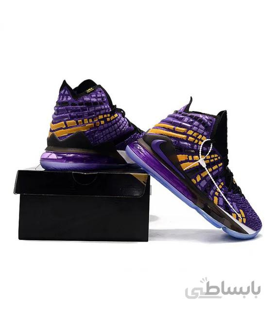 کفش بسکتبال زنانه نایک Nike LeBron 17 Lakers Black Yellow