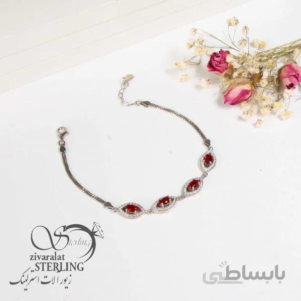 دستبند نقره زنانه طرح یاغوت
