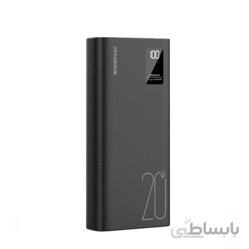 پاوربانک سیکنای QS 20 20000 میلی امپر ساعت شارژ سریع دوگانه USB با ظرفیت بالا 40 وات مشکی ا Siknai QS-20 Power Bank 20,000 mAh