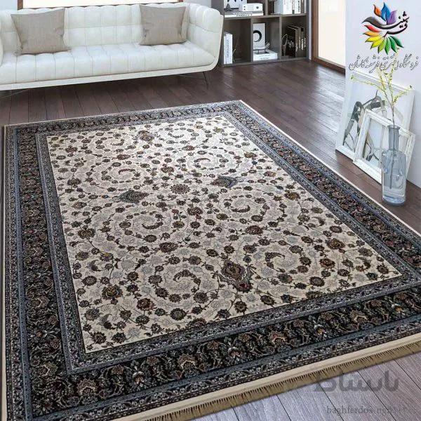 فرش 700 شانه طرح افشان ساوش کرم 10 رنگ