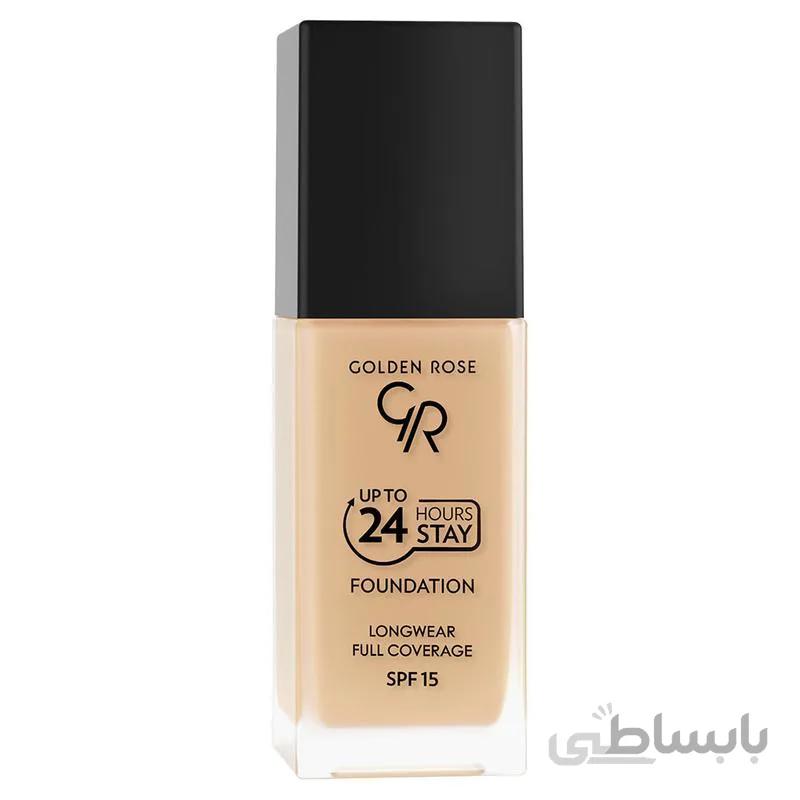 کرم پودر 24 ساعته SPF15 گلدن رز شماره 09 ا Golden Rose Up To 24 Hours Stay Foundation No. 09