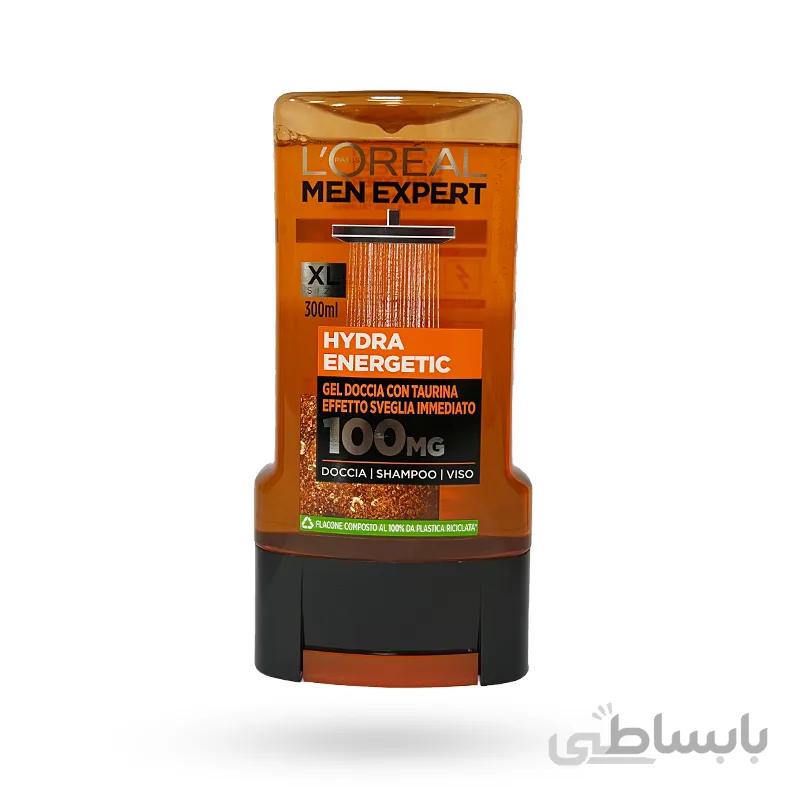 شامپو سر و بدن مردانه لورال Loreal مدل Hydra Energetic حجم 300 میل