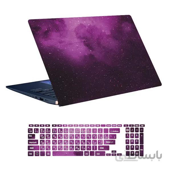 اسکین لپ تاپ طرح Space کد ۷۸ به همراه استیکر کیبورد