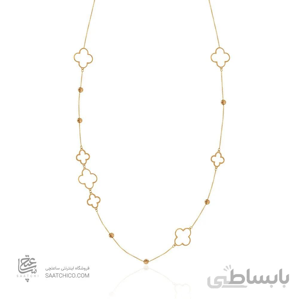 گردنبند رولباسی طلا طرح ونکلیف با گوی کد XN634