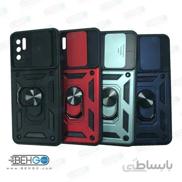 قاب گوشی شیائومی Poco M3 Pro/Redmi Note 10 5G قاب گارد محافظ بتمن کشویی کاور Xiaomi Poco M3 Pro/Redmi Note 10 5G ا Anti Shock BATMAN ARMOR FINGER RING CASE COVER For Xiaomi Poco M3 Pro/Redmi Note 10 5G