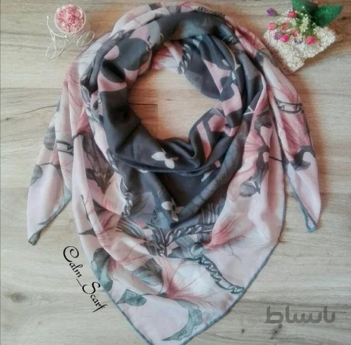 روسری نخی اسپان دیجیتال کرم