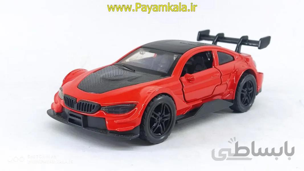 (موزیکال-چراغدار) ماشین فلزی BMW قرمز (3671D)