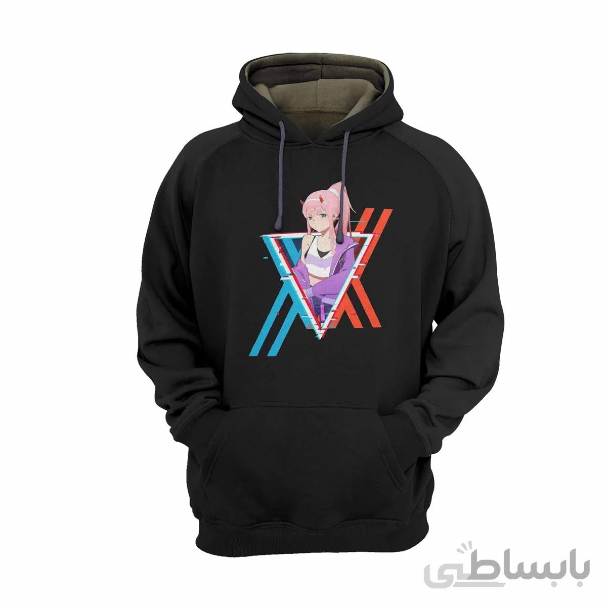 هودی مشکی طرح انیمه دارلینگ darling in the franxx