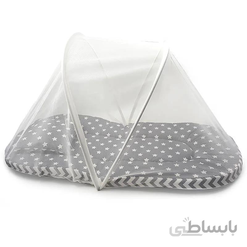 پشه بند تشک دار طرح ستاره طوسی بی بی لایک babylike