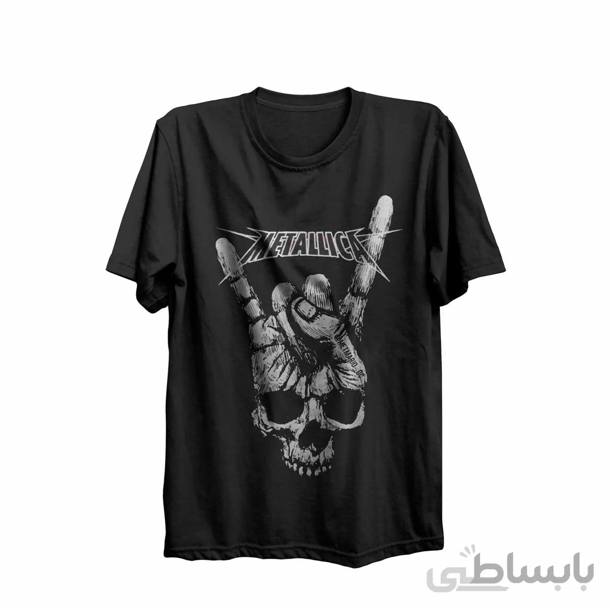 تیشرت یقه گرد مشکی طرح گروه موسیقی متالیکا Metallica کد 285434