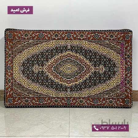 یک جفت پشتی ابری 60 در 100 طرح ریز ماهی سلطان سرمه ای 700 شانه قالی کشمیر