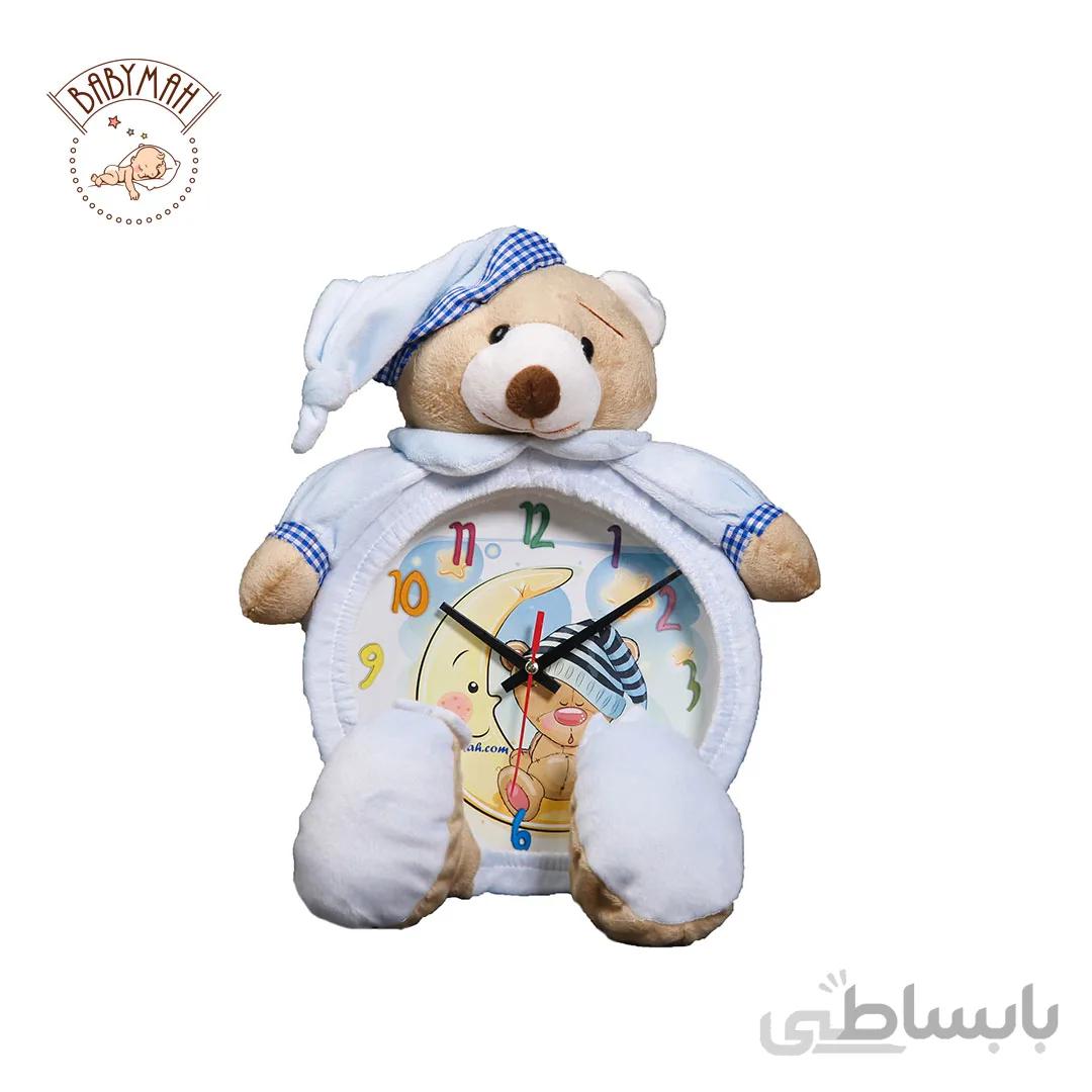 ساعت رومیزی دیواری خرس تدی رنگ آبی