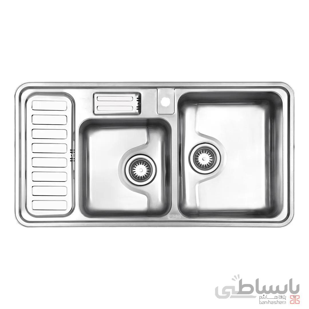 سینک استیل البرز مدل R-812 توکار با جا مایع ا Steel Alborz 812-R Inset Sink