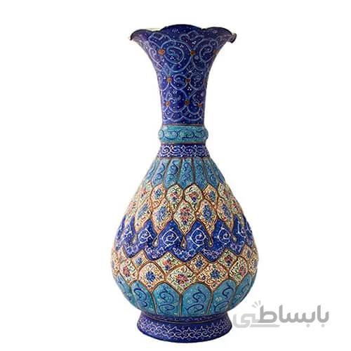 گلدان شکم دار میناکاری 25 سانتی