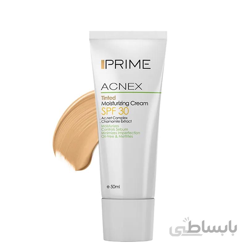 کرم مرطوب کننده رنگی پریم مدل Acnex با SPF30 حجم 50 میل